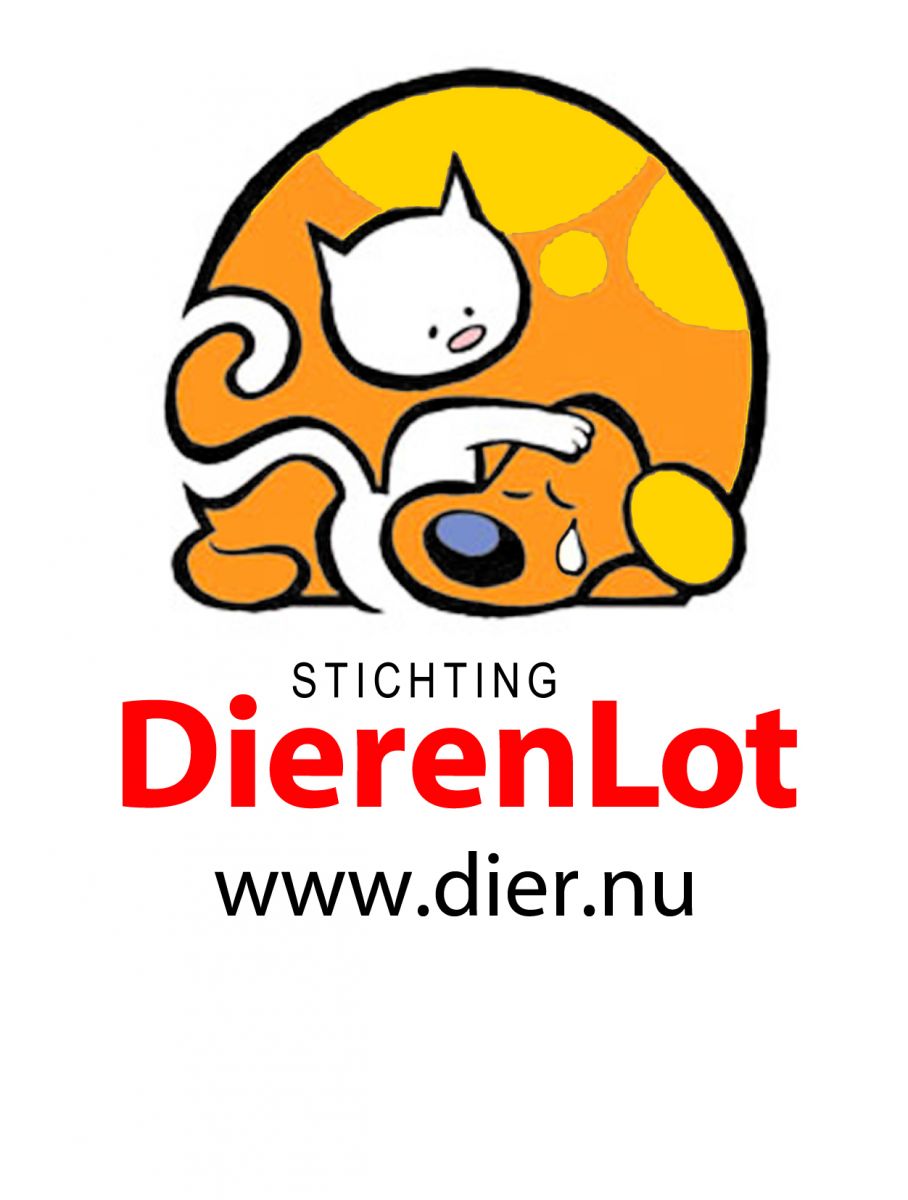 full-color logo van Stichting DierenLot met website